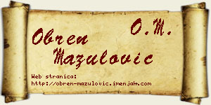 Obren Mazulović vizit kartica